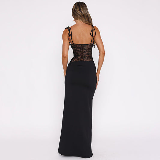Robe à bretelles en dentelle Y2K