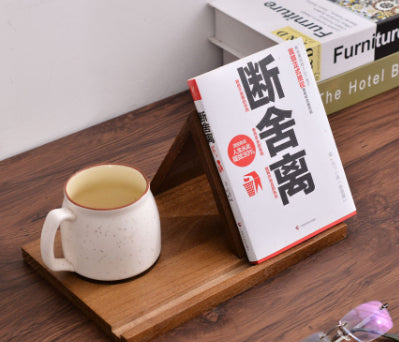 Wooden Book Holder with Cup Base