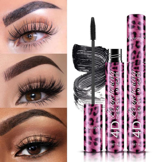 4D Fiber Leopard Waterproof Black Mascara + Eyeliner Pen Set