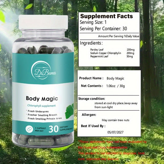 Les capsules de chlorophylle naturelle Body Magic