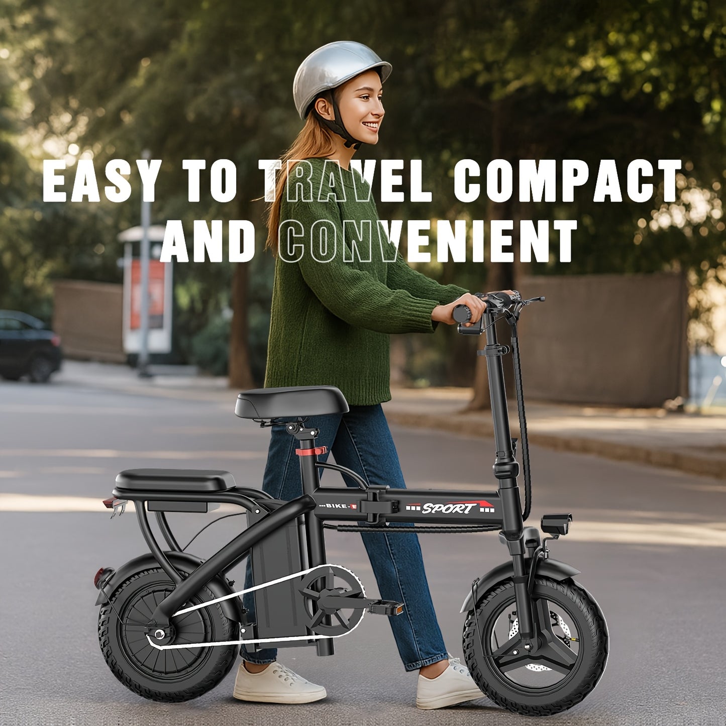Vélo électrique pliant léger 500 W pour adultes