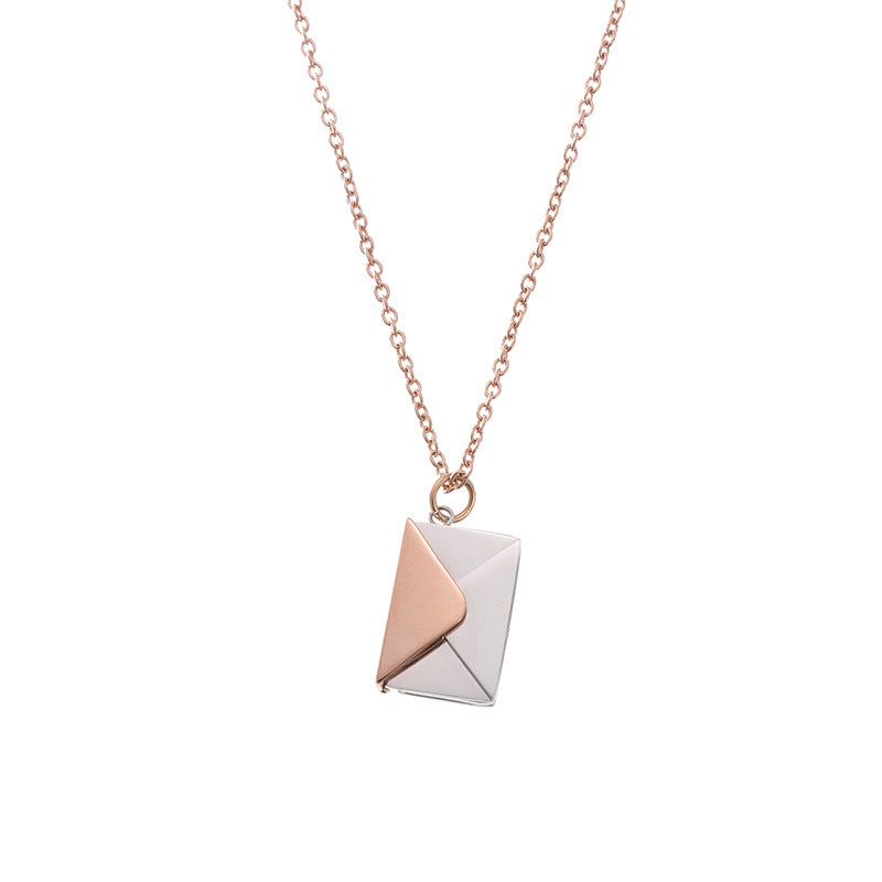 Simple Clavicle Chain Envelope Love Letter Necklace