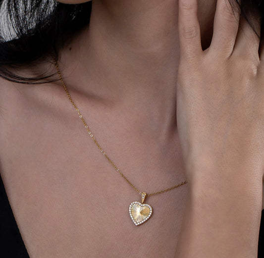 Collier Cœur Pavé