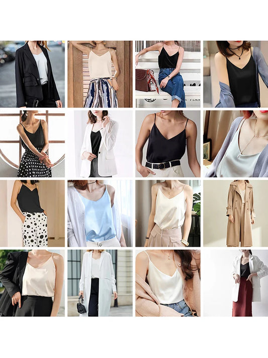 Women's Halter V Neck Spaghetti Strap Top