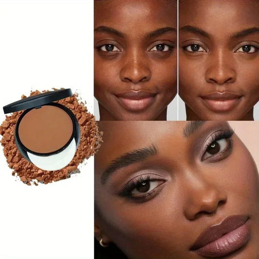 Poudre libre compacte fixante, correcteur avec houppette et miroir