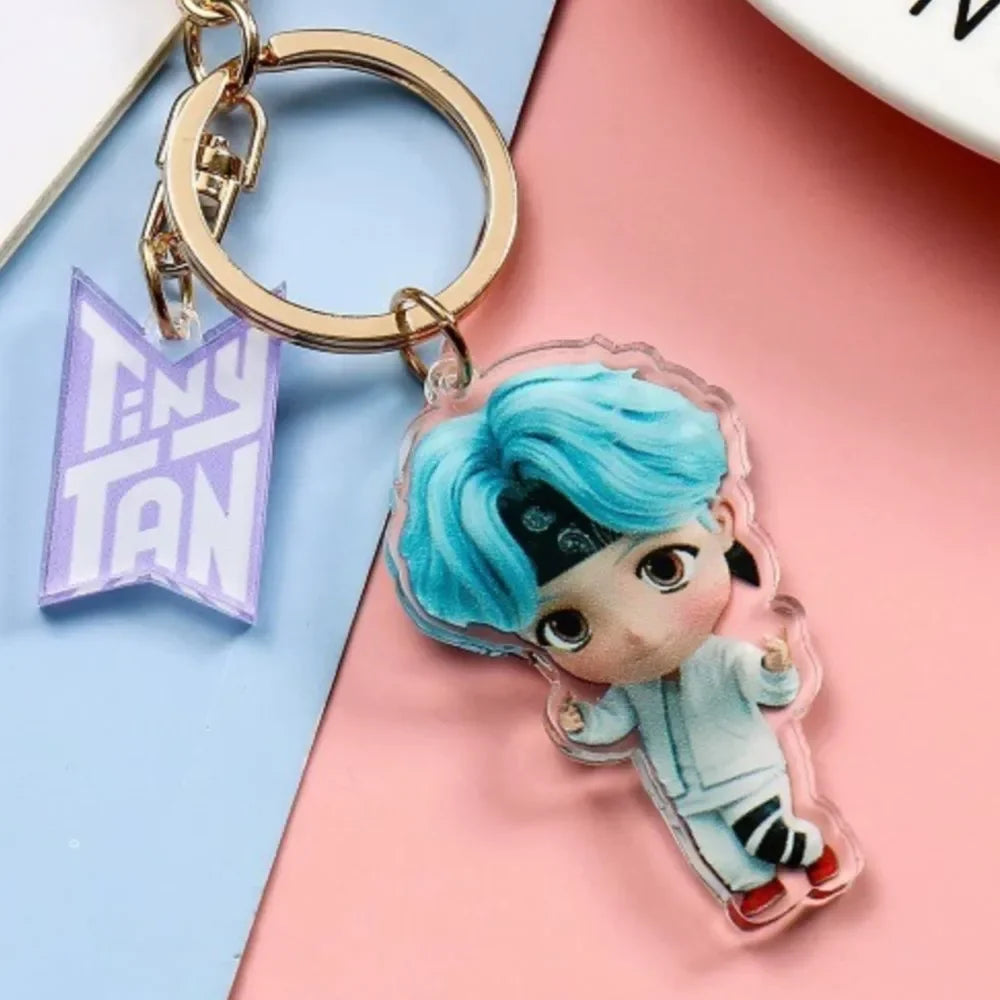 DIY Custom BTS Acrylic Keychain Cartoons Pendant