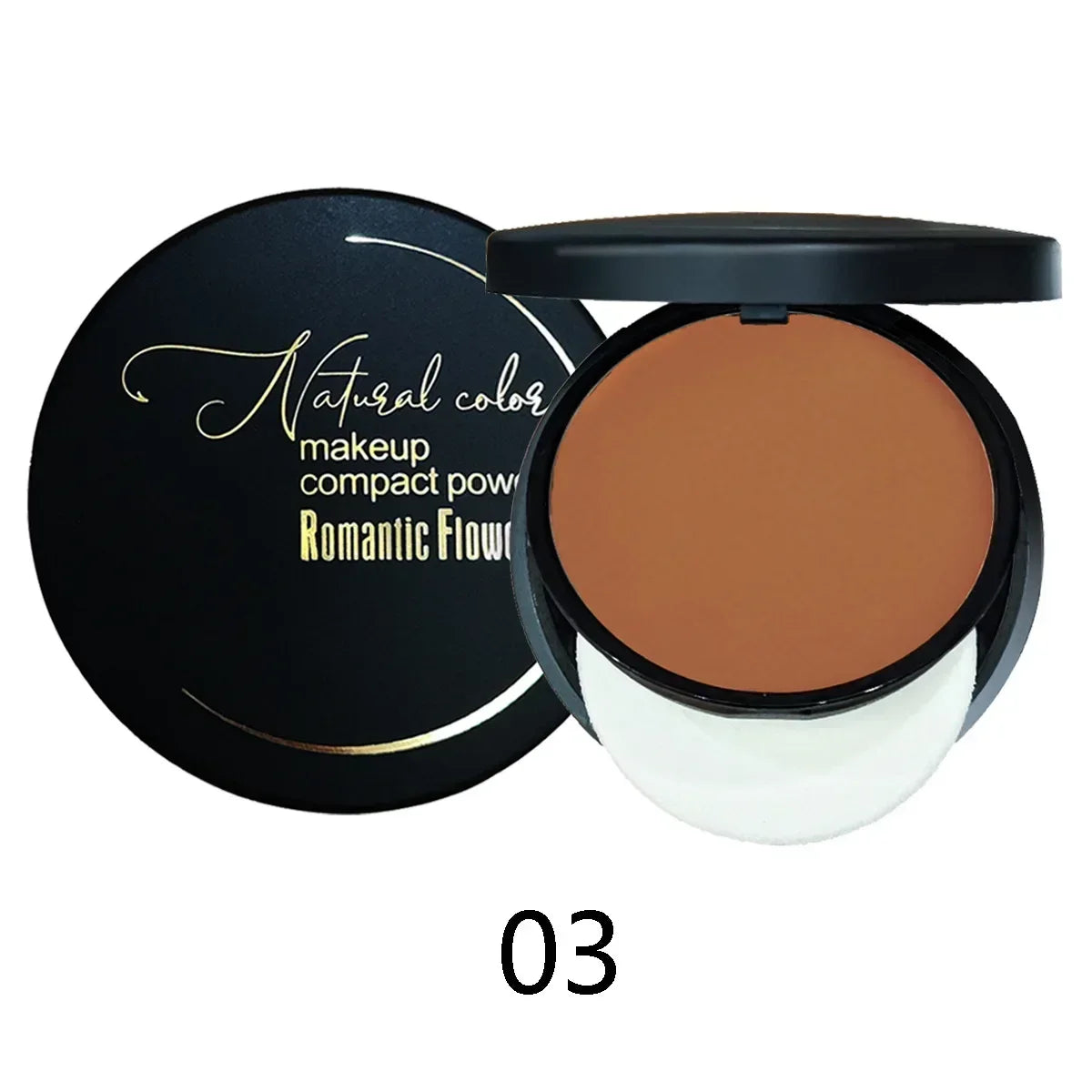 Compact Loose Setting Powder Concealer With Powder Puff And Mirror