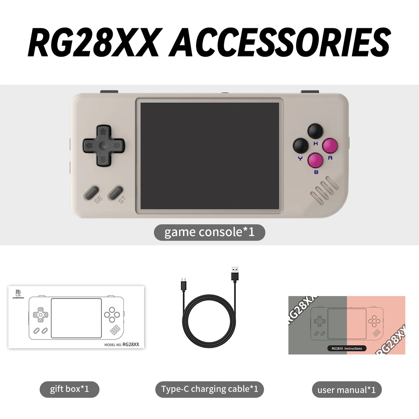 ANBERNIC RG28XX Handheld Game Console 2.83'' IPS Screen Video