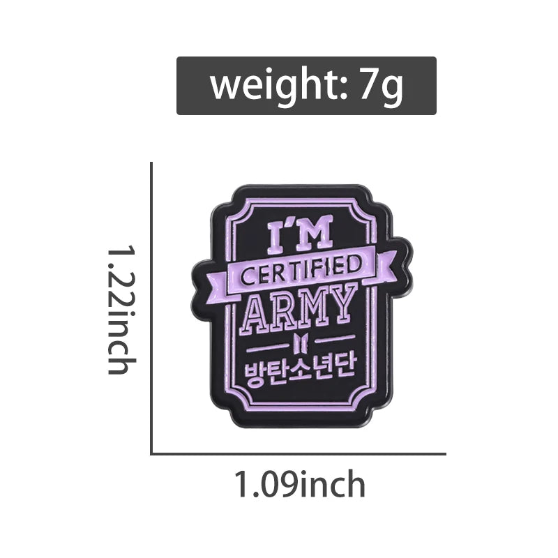 I'm Certified BTS Army Emamel Pins