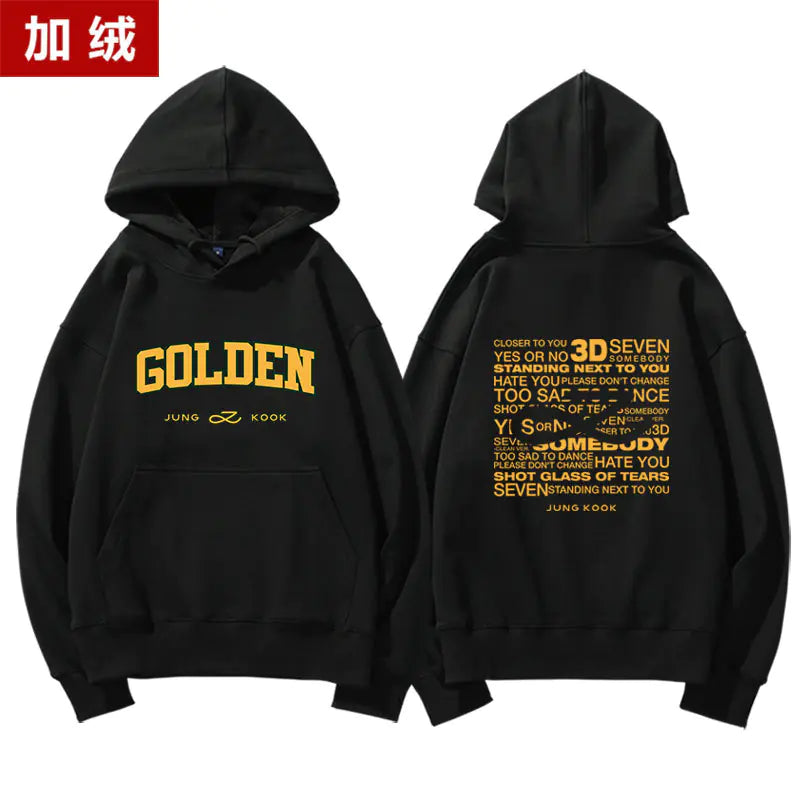 Sweat à capuche album Golden de Jungkook - Haut en molleton à enfiler