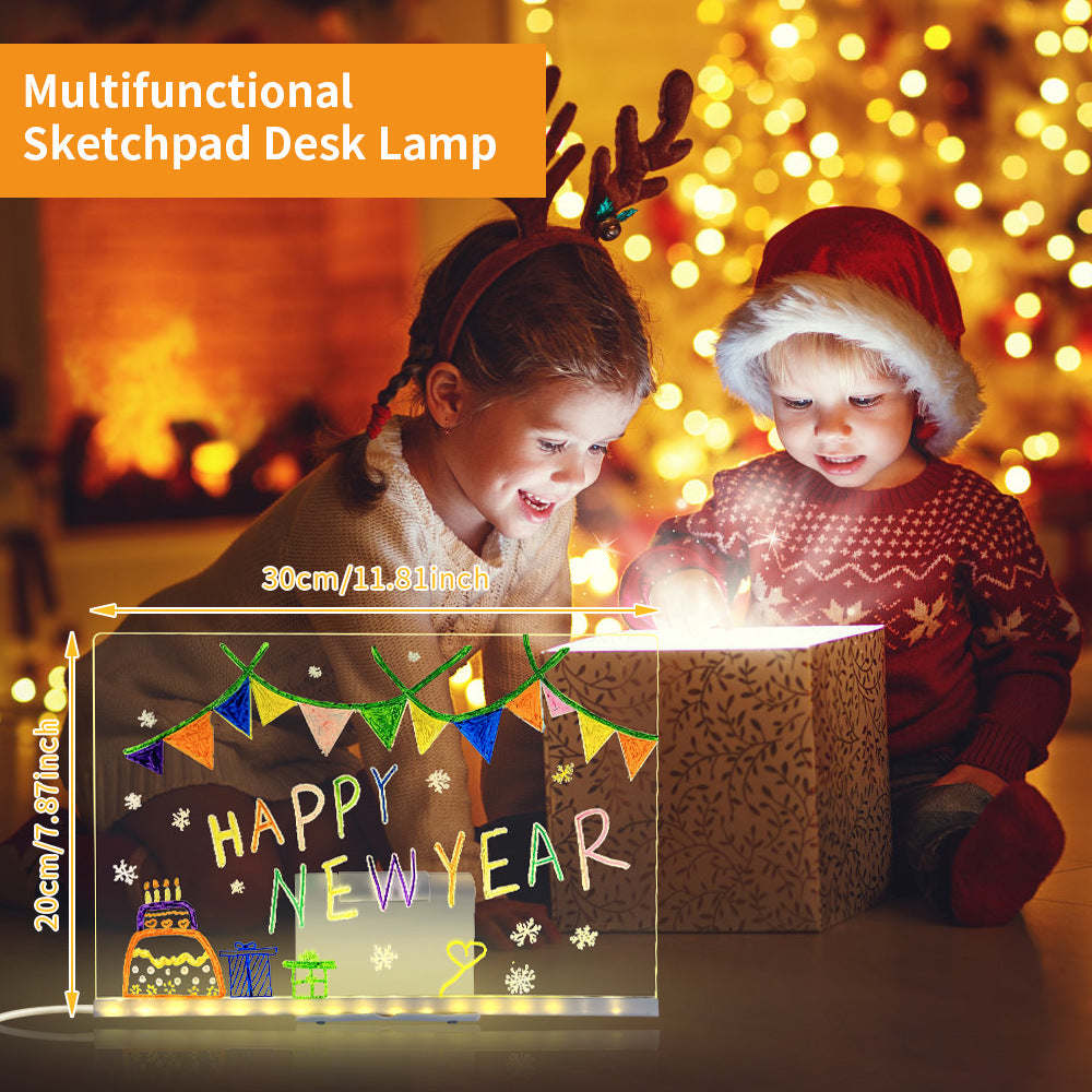 LED Erasable Luminous Drawing Board with USB NightLight