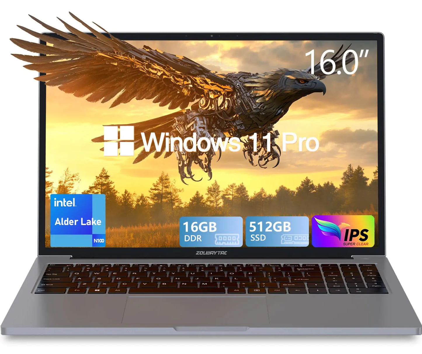 Ordinateur portable de jeu 16" IPS FHD, 16 Go de RAM, 512 Go de SSD avec Intel