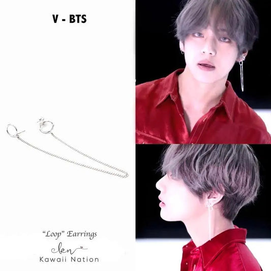 Boucles d'oreilles pendantes en acier inoxydable style K-Pop