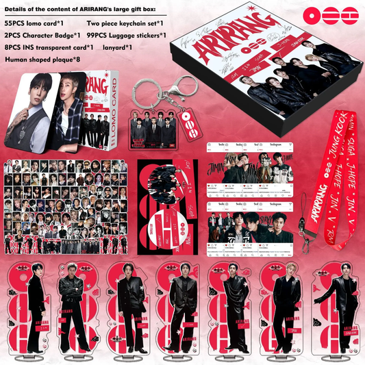 KIT ARIRANG BTS AVEC 175 PIÈCES (BOÎTE CADEAU AVEC/ DIVERS ARTICLES !✨)