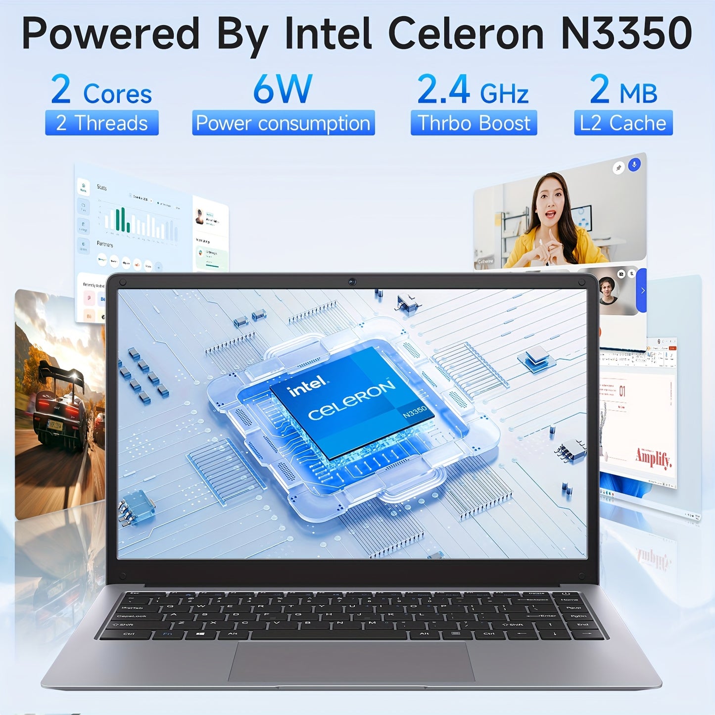 2025 HYYUO 14-inch Ultra-Thin Lightweight Gaming Laptop