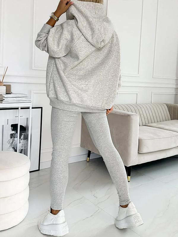 3pcs Women's Loose Hooded Sports Suit