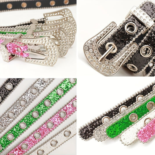 Ceinture femme à boucle ardillon strassée