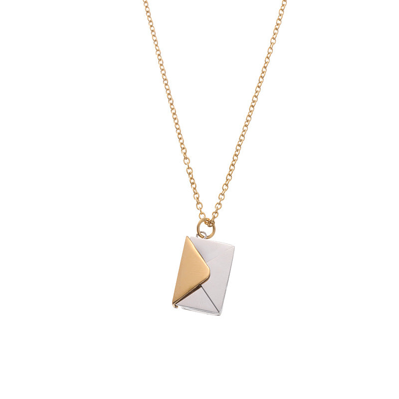 Simple Clavicle Chain Envelope Love Letter Necklace