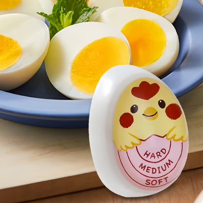 Egg Timer and Boiler - Pastel Yellow Egg Cup with Medium, Hard, Soft Labels