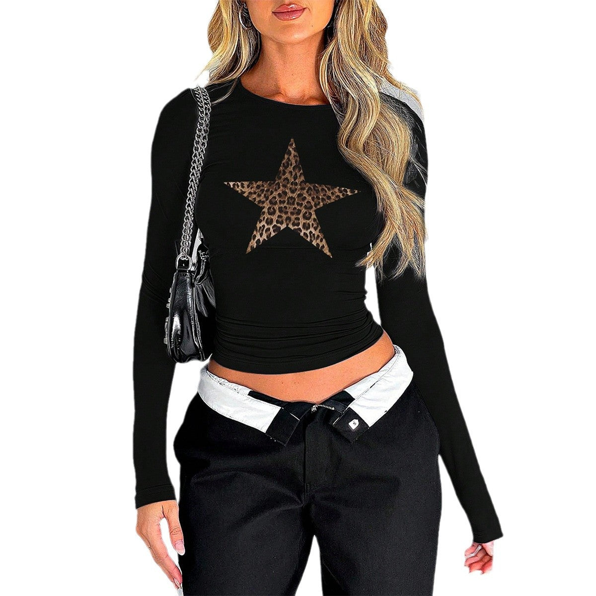 Women's Long Sleeve Waist Midriff Top