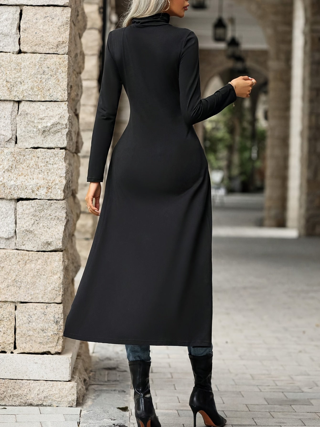 Elegant Long Sleeve Long Top For Spring & Fall