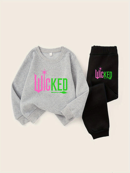 Wicked Wand and Broom Girls' Fashion Tracksuit Set