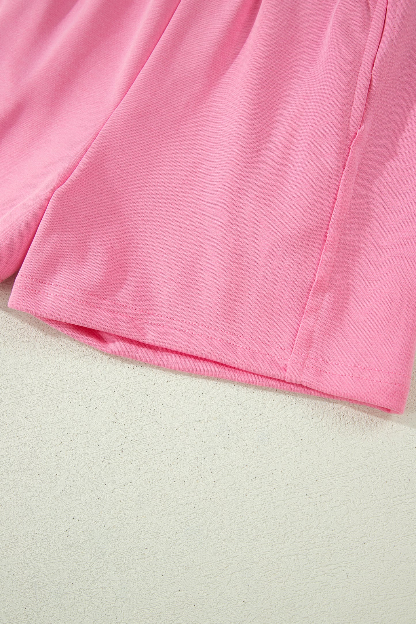 2 stuks Roze Slim Tanktop en Elastische High Waist Short Set
