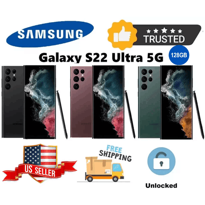 Samsung Galaxy S22 Ultra 5G 128Go NEUF (Vert, Noir ou Bordeaux)