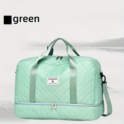 Large Capacity Lightweight Travel Tote Bag with Dry/Wet Separation