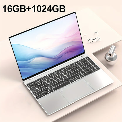 Ordinateur portable grand écran 15,6 pouces 2025 avec 16 Go de RAM