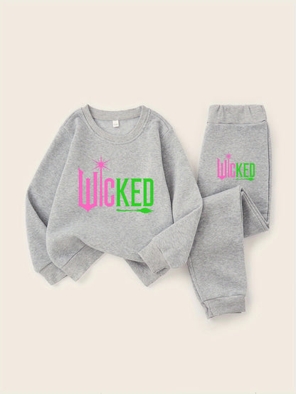 Wicked Wand and Broom Girls' Fashion Tracksuit Set