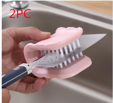 U-Shaped Knife And Cutlery Cleaner Brush