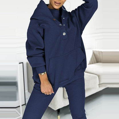 3pcs Women's Loose Hooded Sports Suit