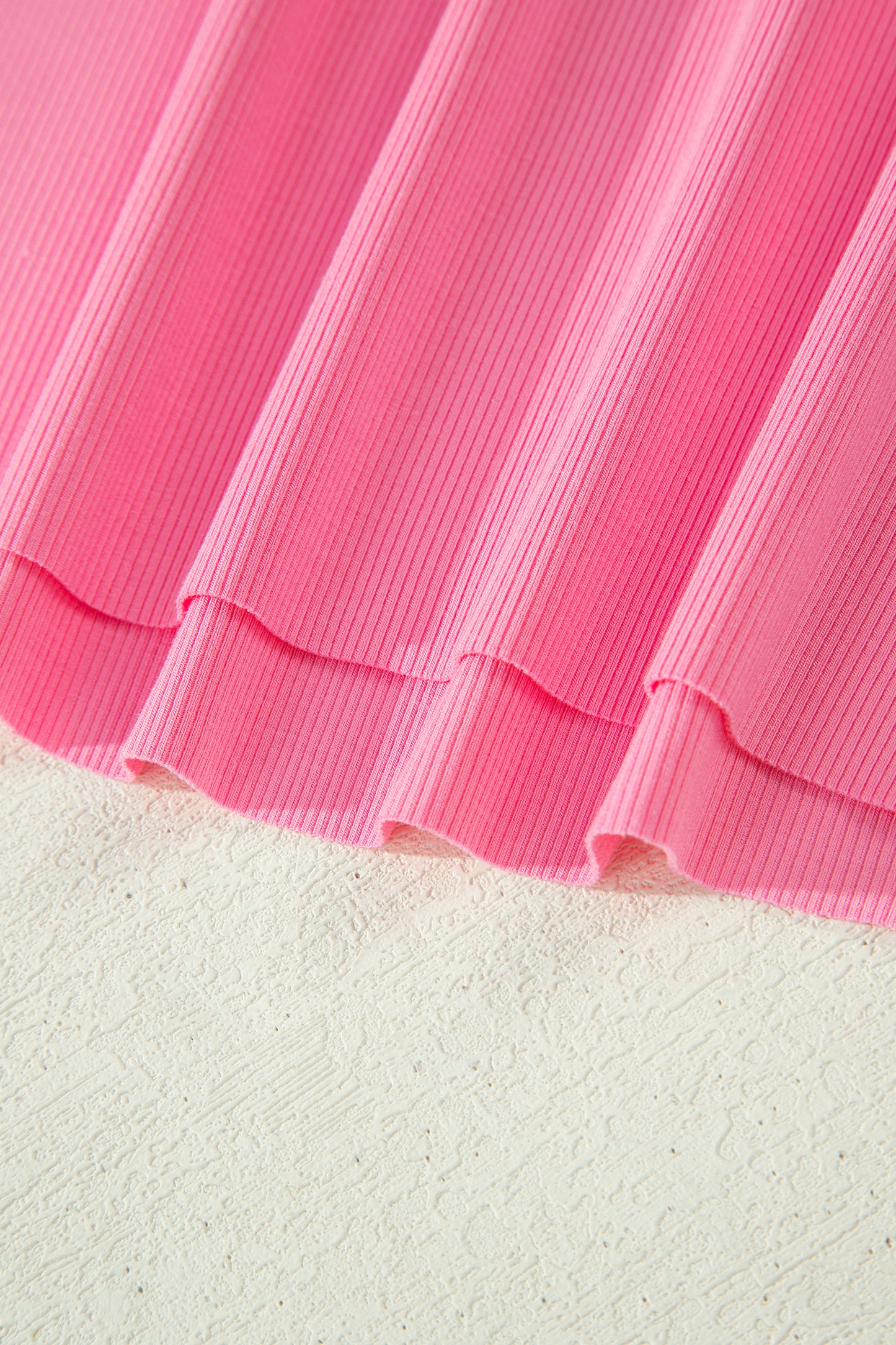 2 stuks Roze Slim Tanktop en Elastische High Waist Short Set