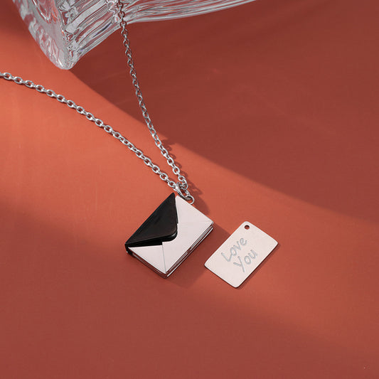 Simple Clavicle Chain Envelope Love Letter Necklace