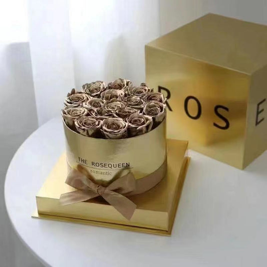 Roses éternelles rondes miroir argenté