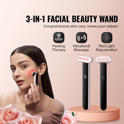 Baguette de beauté LED portable 3 en 1 pour le visage et le cou
