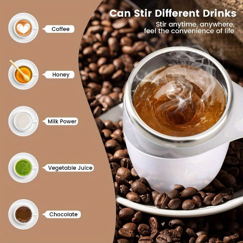 12.85 oz Stainless Steel Self-Stirring Coffee Mug