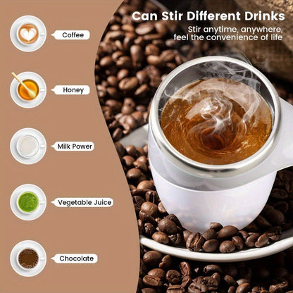 12.85 oz Stainless Steel Self-Stirring Coffee Mug