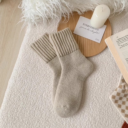 High Ribbed Knitted Sweat-Absorbent Winter Socks