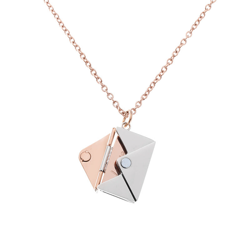 Simple Clavicle Chain Envelope Love Letter Necklace