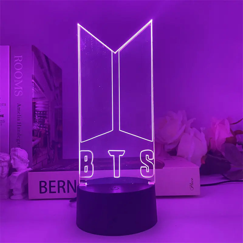BTS USB Touch Remote Colorful 3D LED Night Light