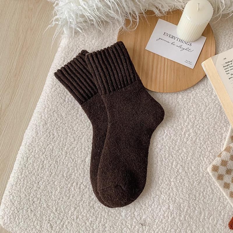 High Ribbed Knitted Sweat-Absorbent Winter Socks