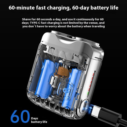 Portable Rotary Dual Ring Electric Shaver
