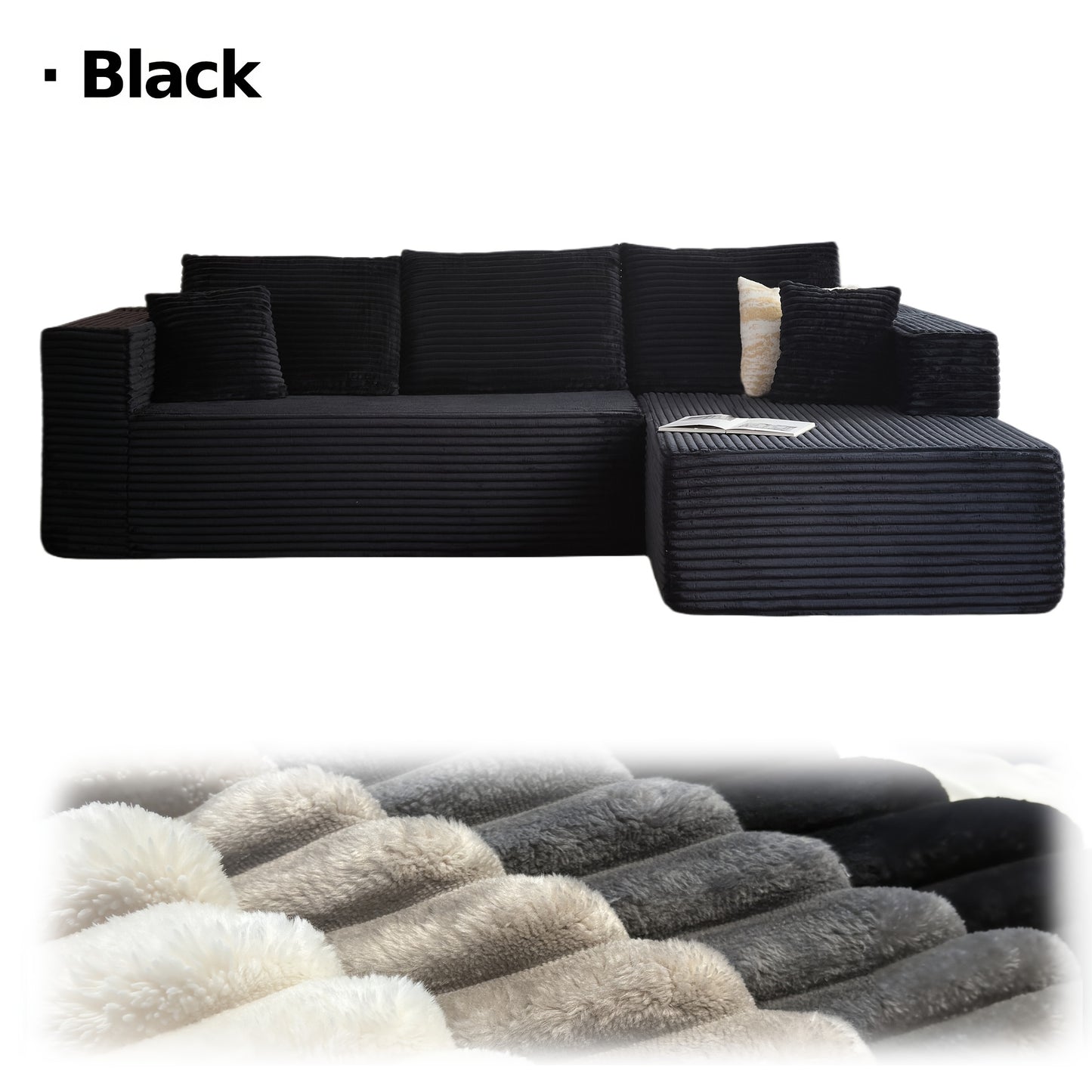 Oversized L Shaped Couch With Chaise  No Assembly Required