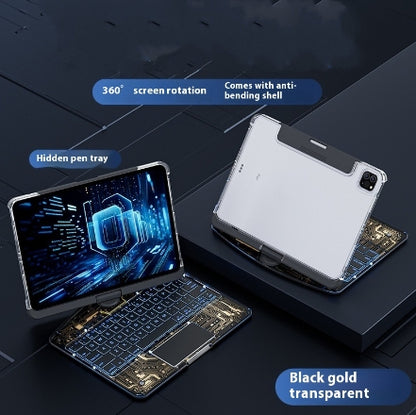 Étui transparent avec clavier pivotant à 360° pour iPad avec porte-stylet