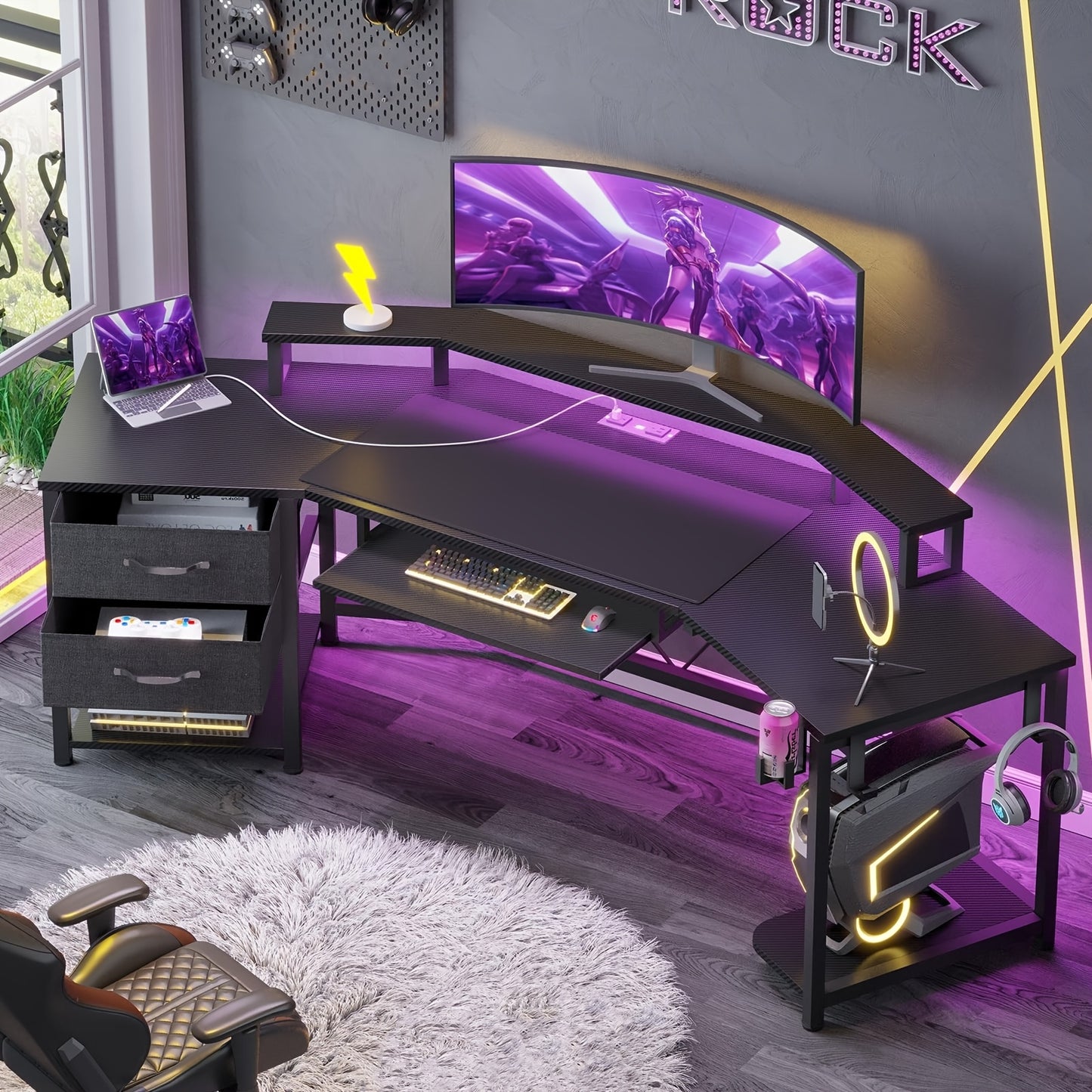 Modern Corner Gaming Desk