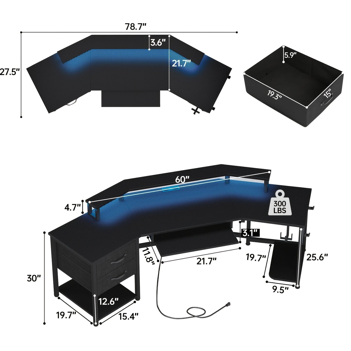 Modern Corner Gaming Desk