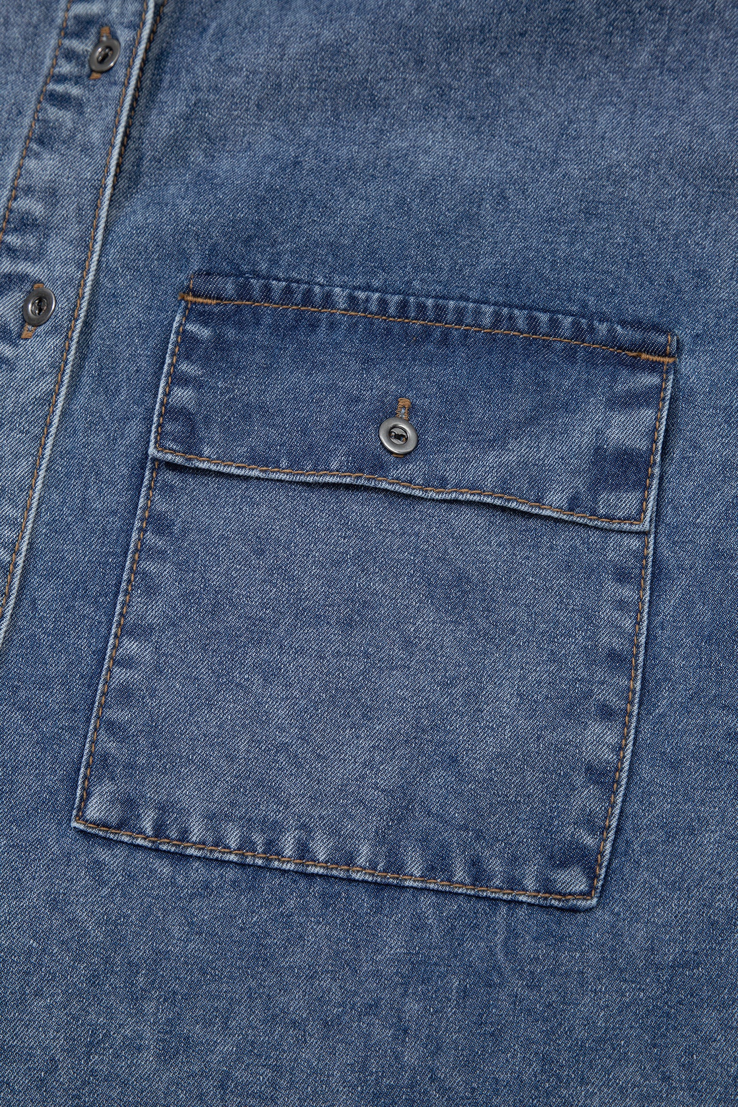 Ashleigh Blue Button Flap Pocket Denim Shirt