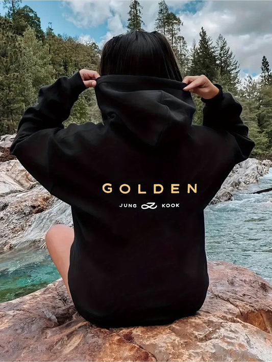 Sweat-shirt à capuche oversize GOLDDEN JUNG KOOK pour femme